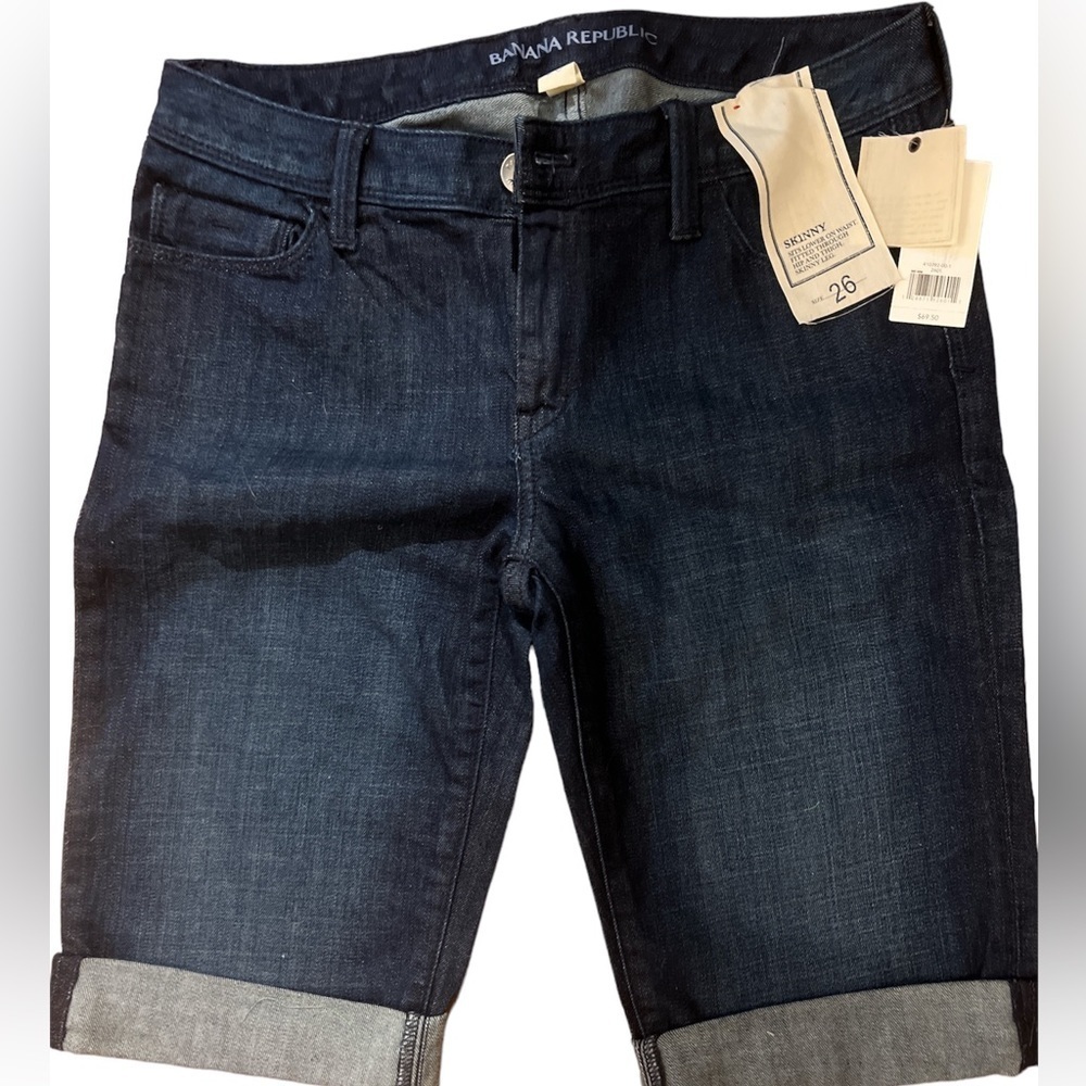 Banana republic Skinny dark denim shorts Sz 26